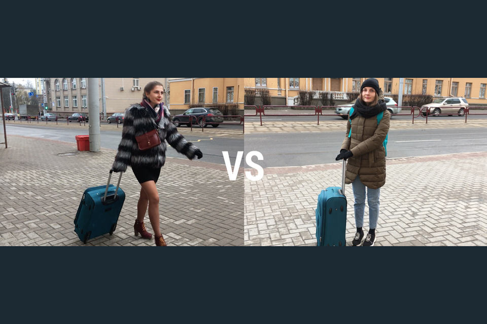 Эксперымент: каму дапамогуць беларусы - гламурнай ці спартыўнай дзяўчыне